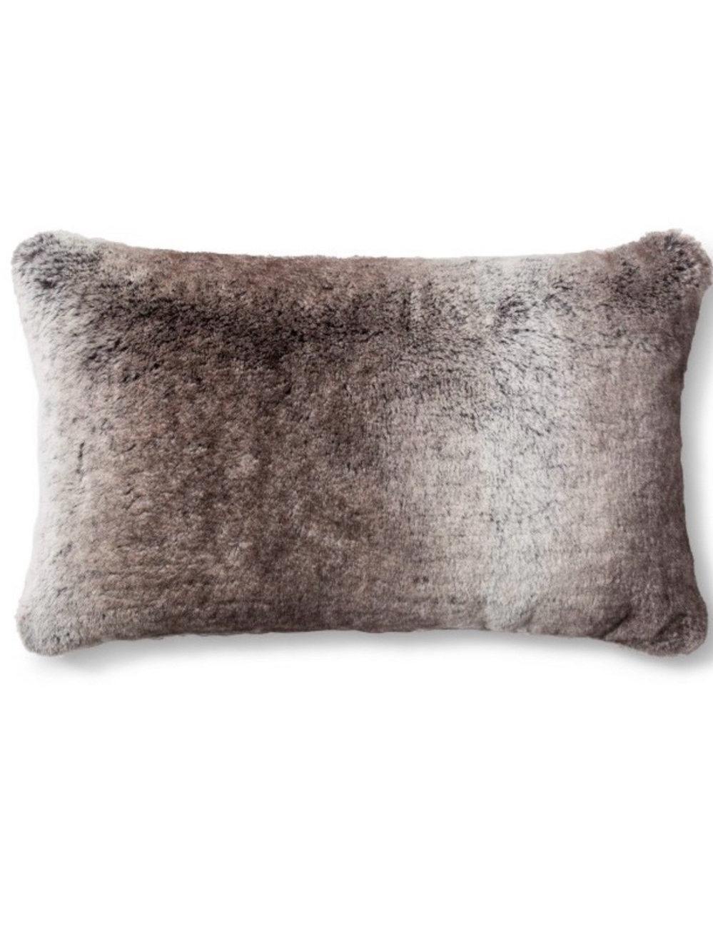 Threshold Plush Faux Fur Lumbar Pillow - Taupe Gray neutral